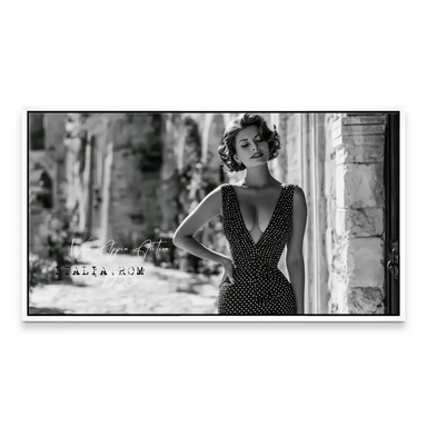 Sophia Loren-inspired diva canvas art with vintage aesthetic.