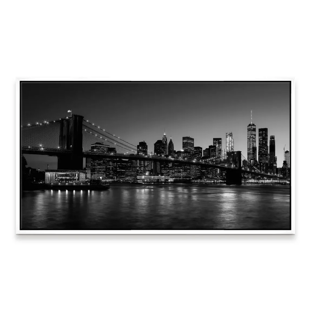 Manhattan Prestige Canvas Wall Art - Black & White City Skyline - Image 8