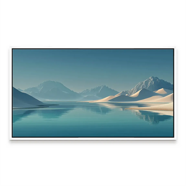 Soothing wall art with long horizontal composition and soft desert colors.