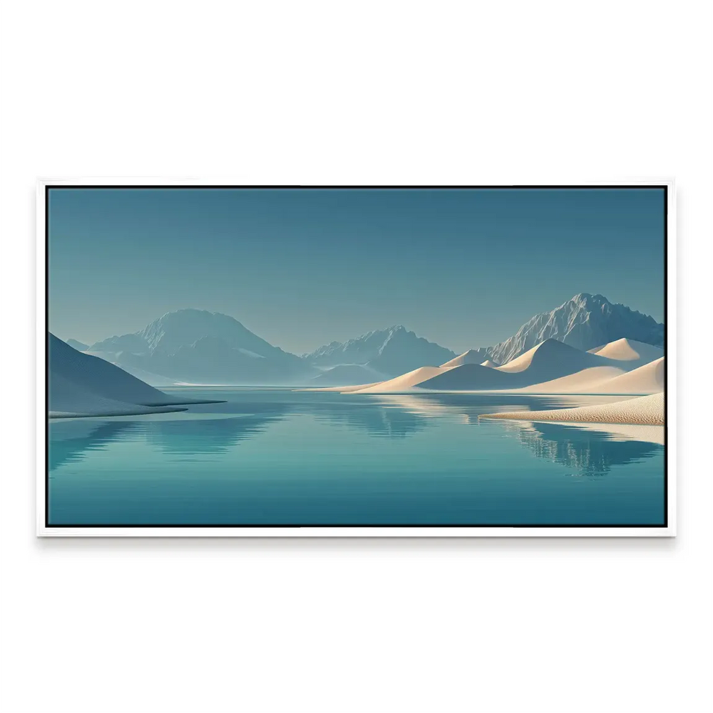 Soothing wall art with long horizontal composition and soft desert colors.