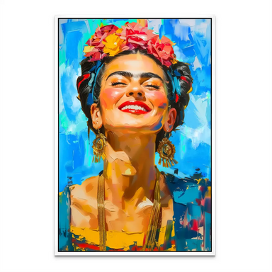 Frida Kahlo Colorful Life Canvas Wall Art - Pop Art Floral Boho - Image 8