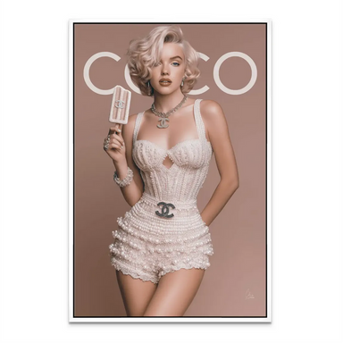 Contemporary glam interior art suited for dressing rooms or bedrooms.