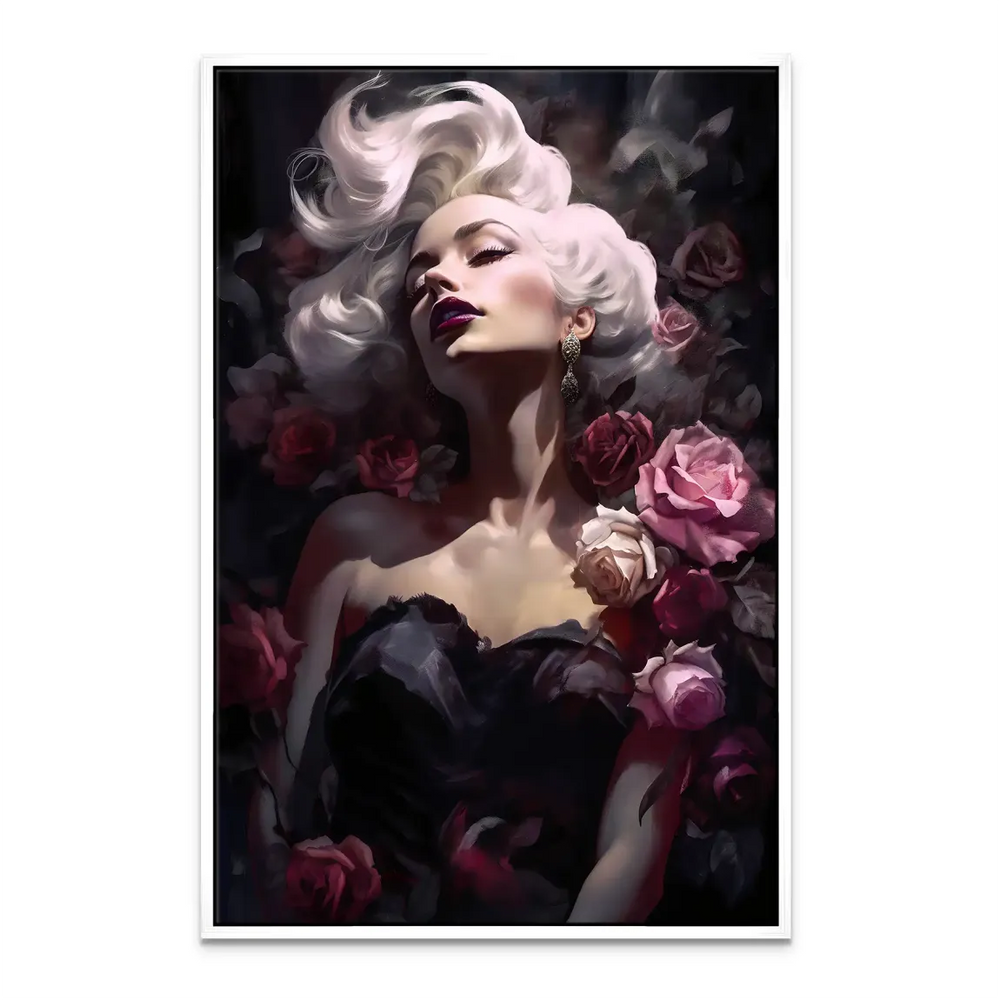 Velvet Rose Marilyn Monroe Canvas Print - Glamorous Woman Wall Art - Image 7