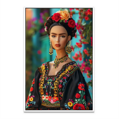 Vivid jewel tones (red, orange, yellow, green) dominate the artwork with a festive Mexican-inspired vibe.