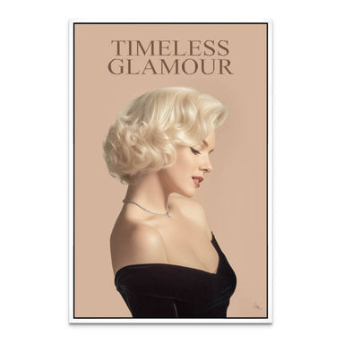 Sophisticated portrait canvas for modern classic decor, emphasizing timeless glamour.