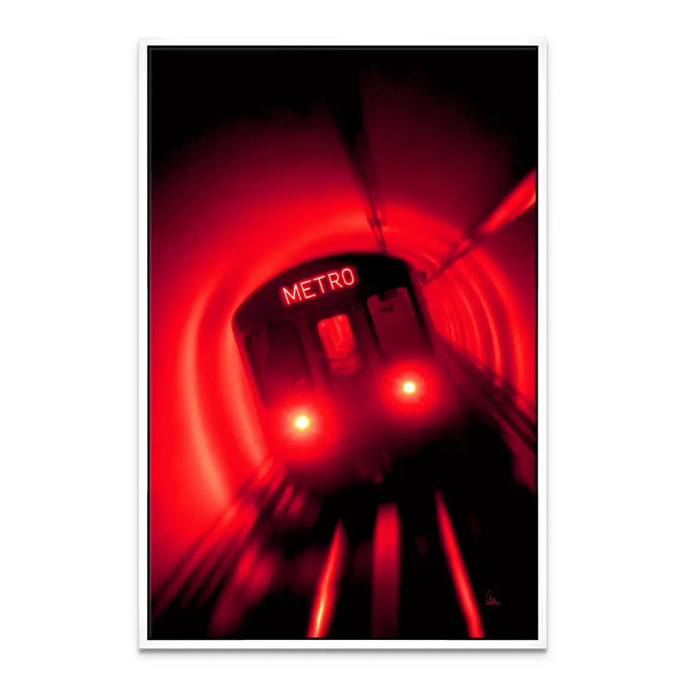 Pop art influenced transportation wall art with dynamic motion