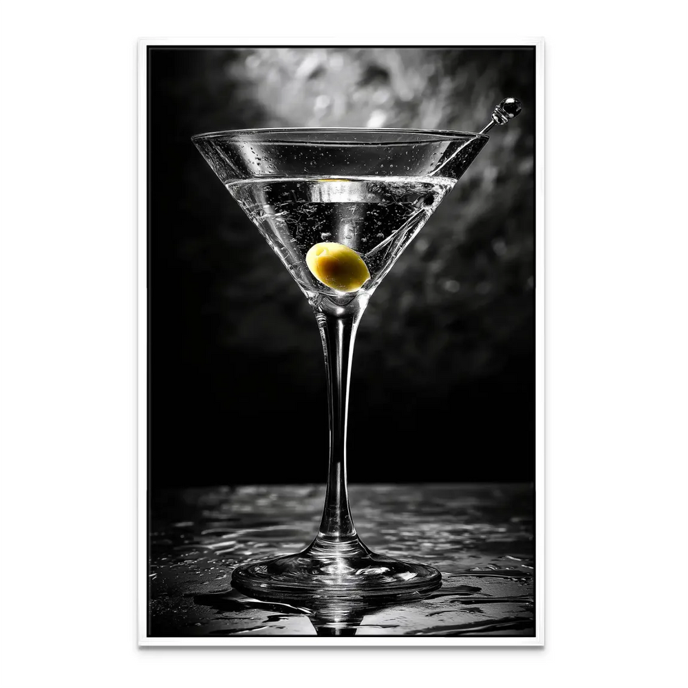 Chic wall art for kitchens or home bars featuring a martini glass