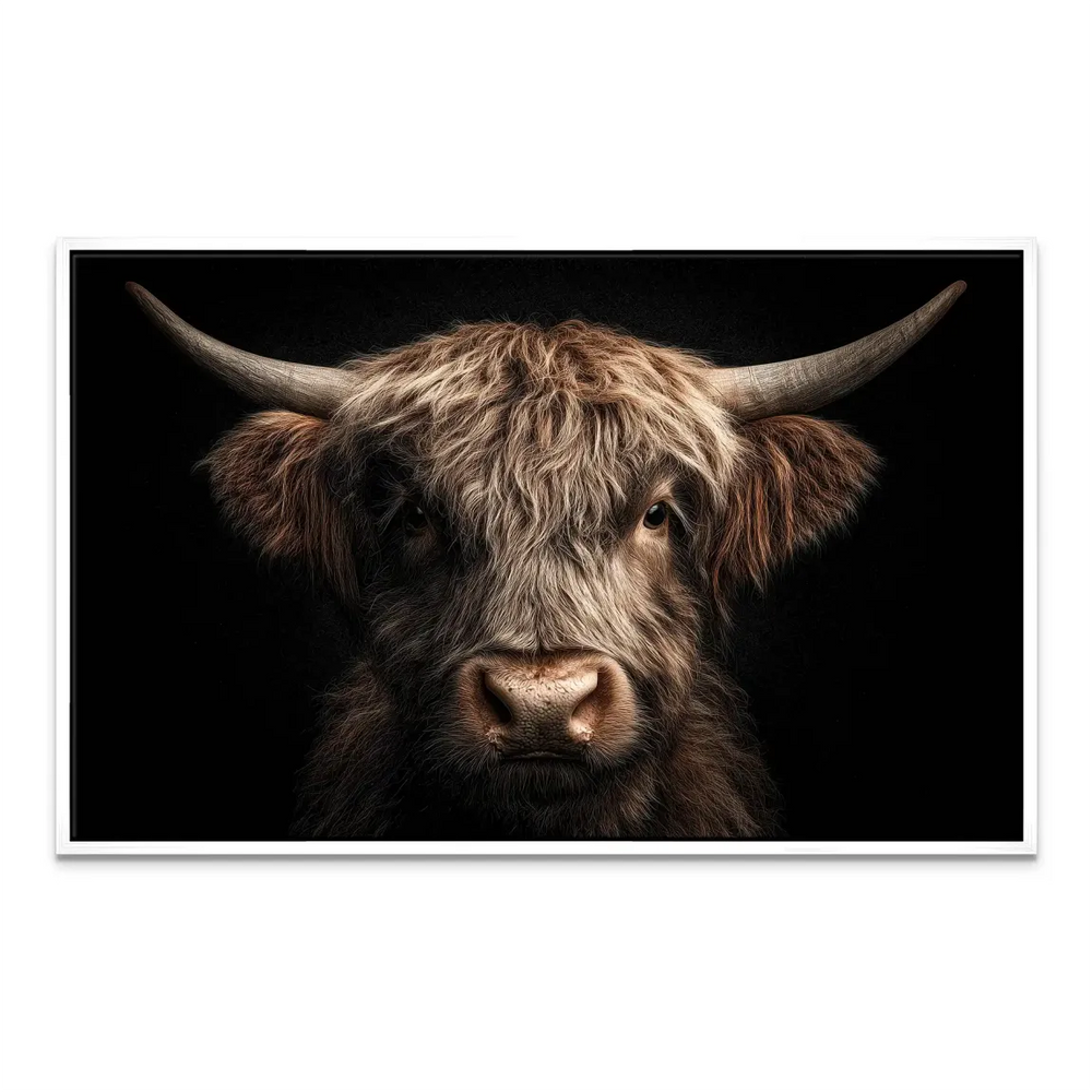 Noble Highland Cow Canvas Wall Art - Close-Up - Image 7