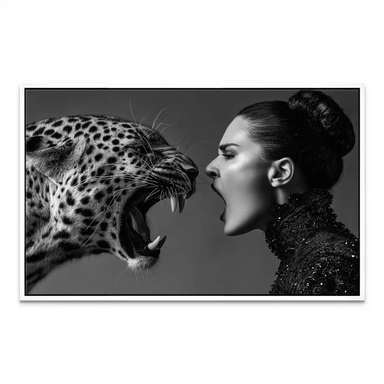 Full view of the Wild Leopard Connection canvas print designed to make a bold fashion statement.
