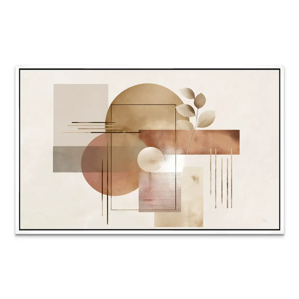 Muted earthy palette and calm lines in a contemporary abstract canvas print