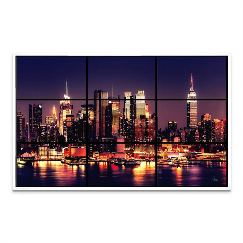 Night cityscape photography style canvas print of New York at night
