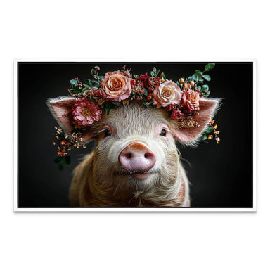 Piglet with Floral Crown Canvas Art - Image 8