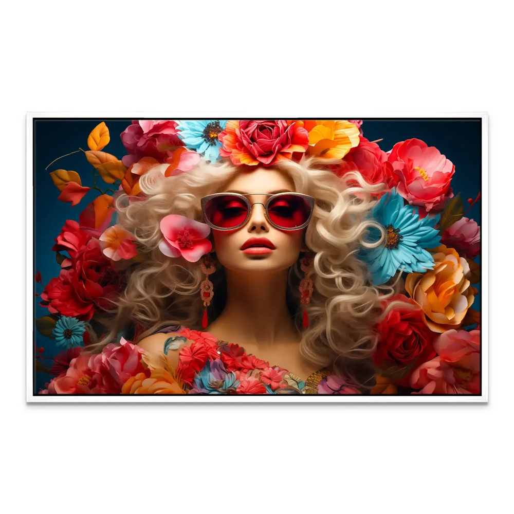 Vibrant Flower Queen canvas print ready to hang in modern home decor.