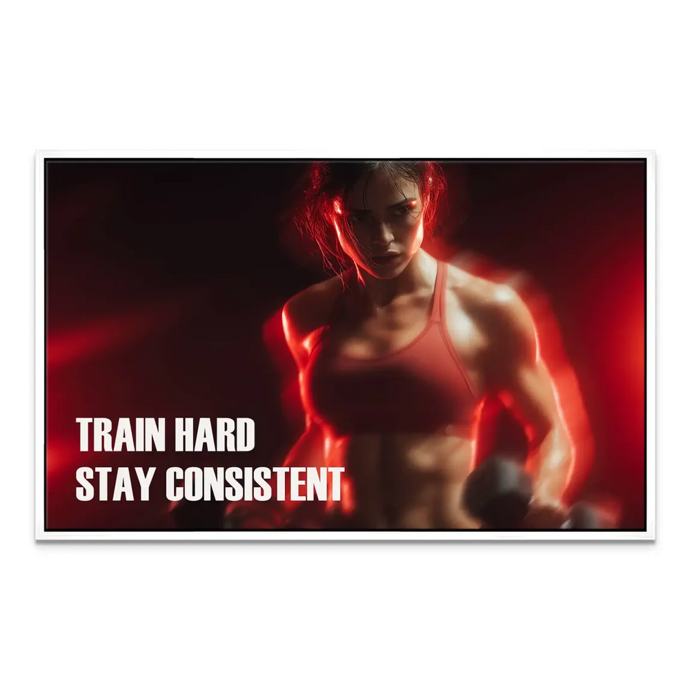 Fitness Motivation Canvas Wall Art - Train Hard Stay Consistent - Image 8