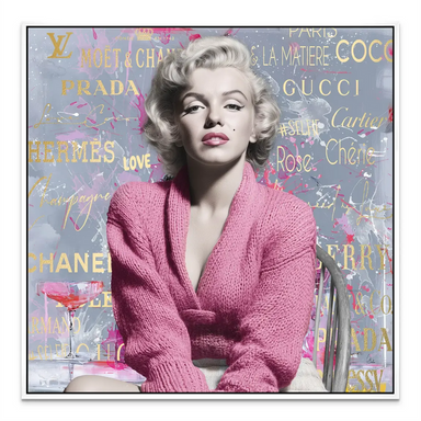 Modern pop art canvas decor blending portraiture, fashion, and street art elements.