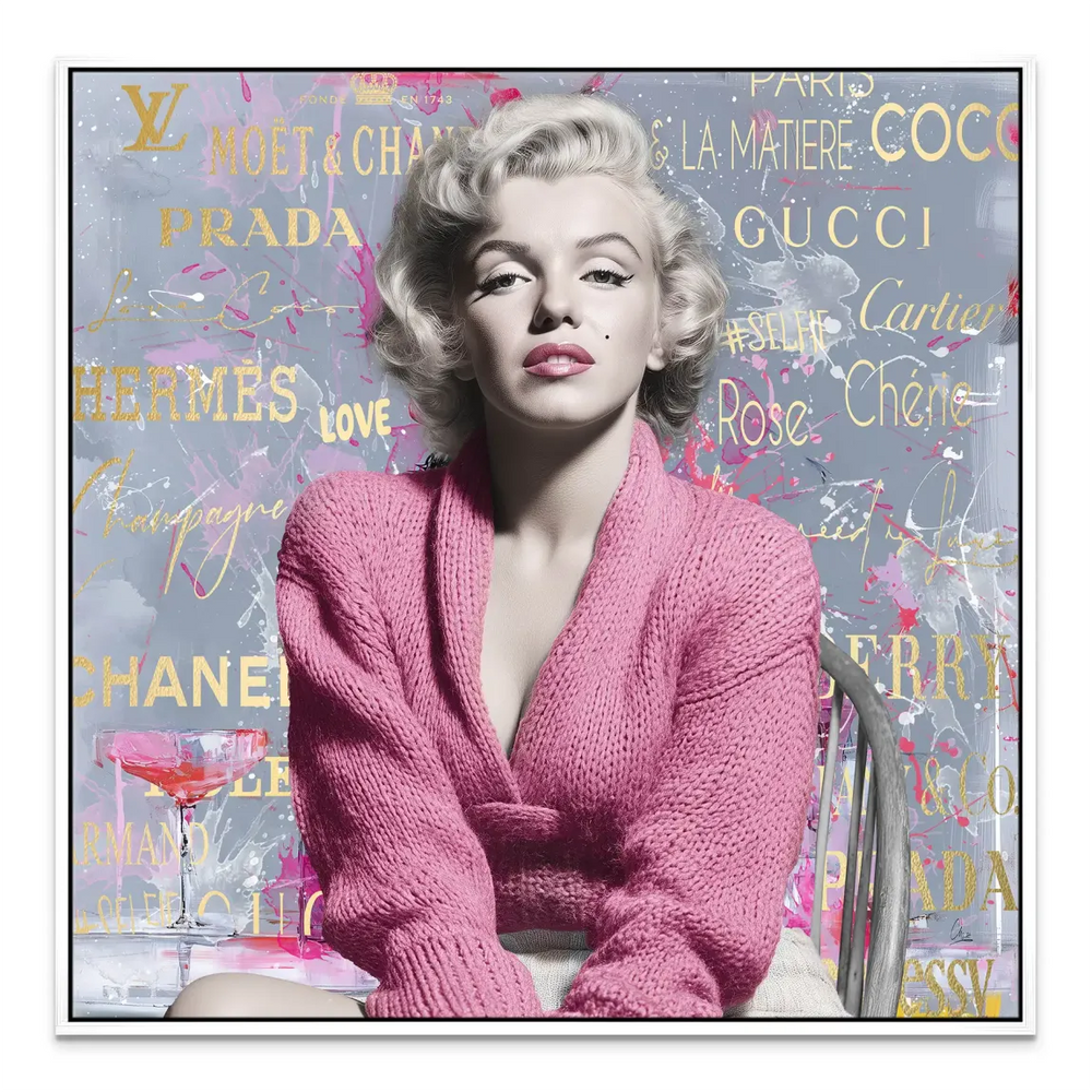 Modern pop art canvas decor blending portraiture, fashion, and street art elements.