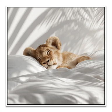 Sleeping Lion Cub Canvas Art - Soft Nursery Wall Art - Image 8