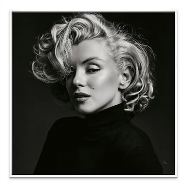 Marilyn Elegance Canvas Print - Black & White Portrait Wall Art - Image 7