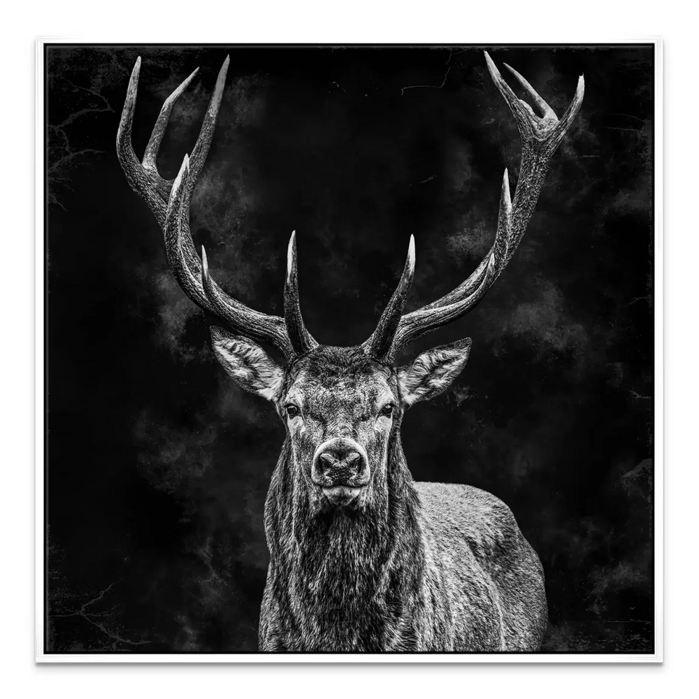 Rustic-modern stag canvas art suitable for offices and studies