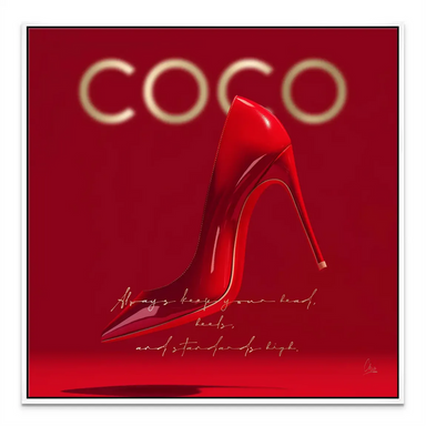 Red Coco Heels Wall Art - Glam Fashion Canvas Art - Image 7