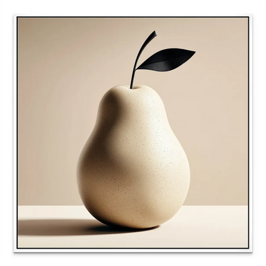 Sophisticated still life pear canvas picture with neutral tones