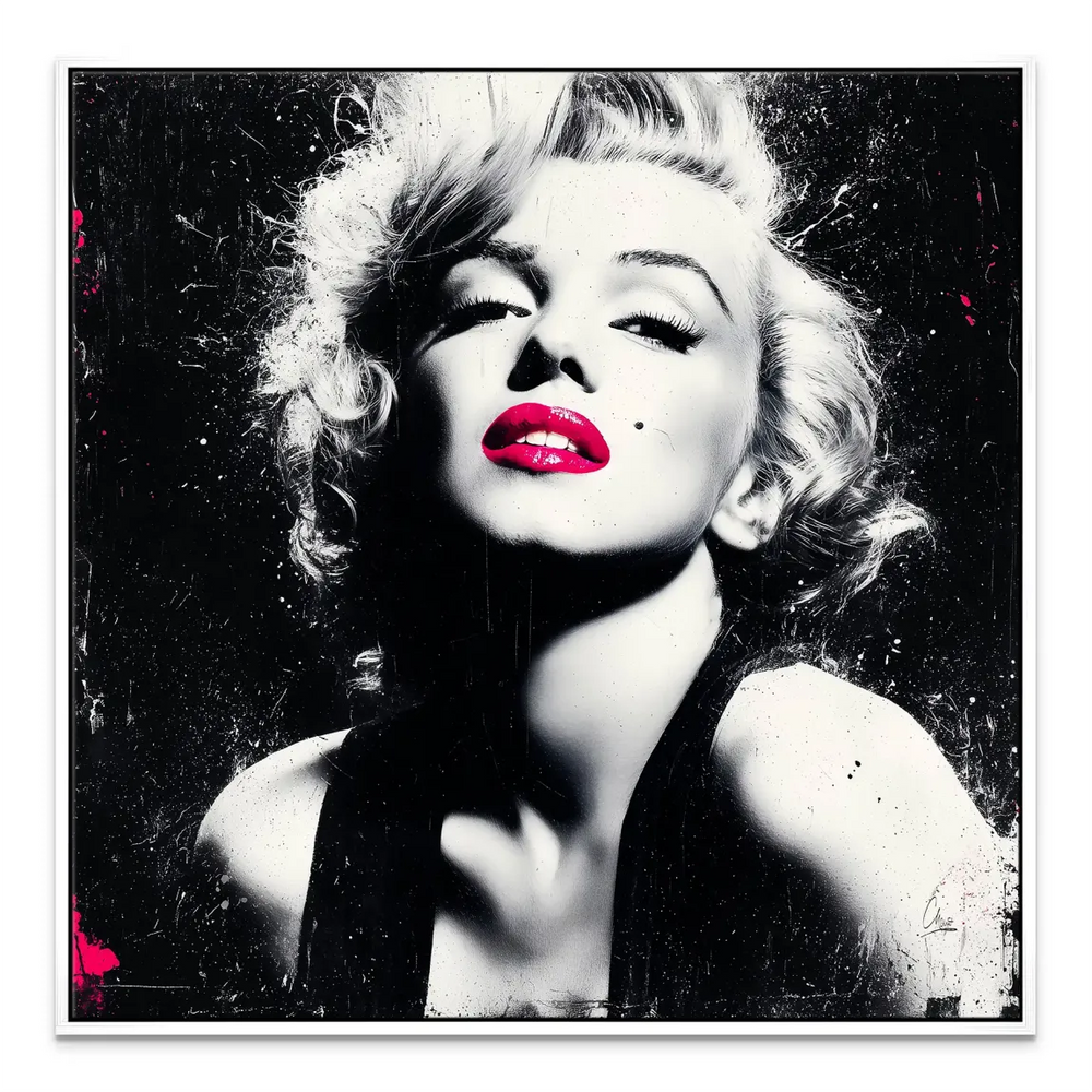 Iconic Hollywood icon Marilyn Monroe reimagined as a modern wall art piece