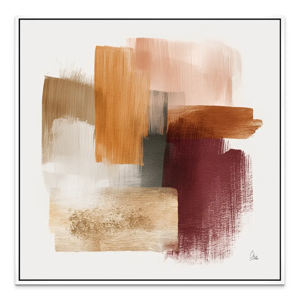 Elegant abstract wall art with deep grey hints and gold highlights