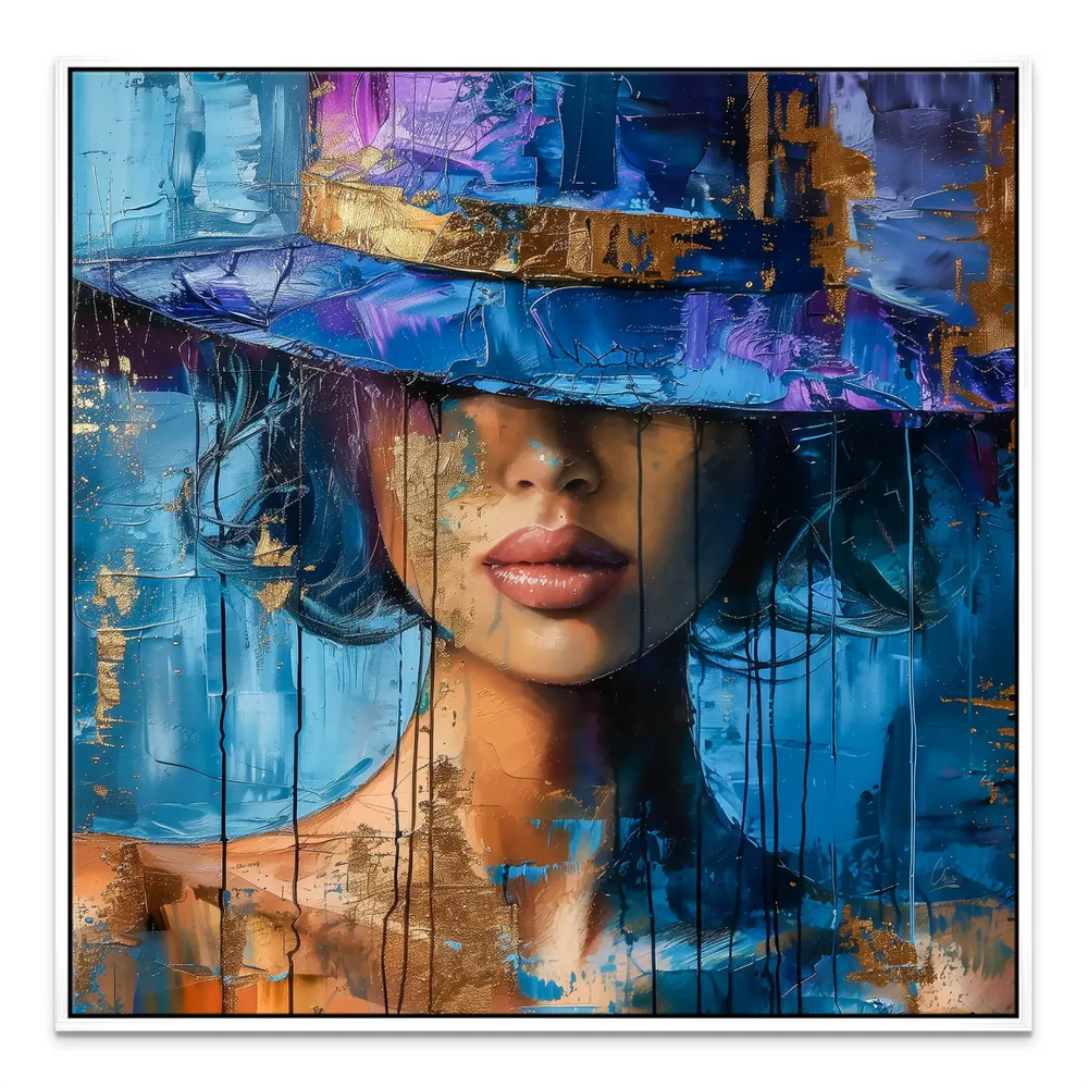 Statement piece of wall decor blending abstract expressionism with modern portrait vibe