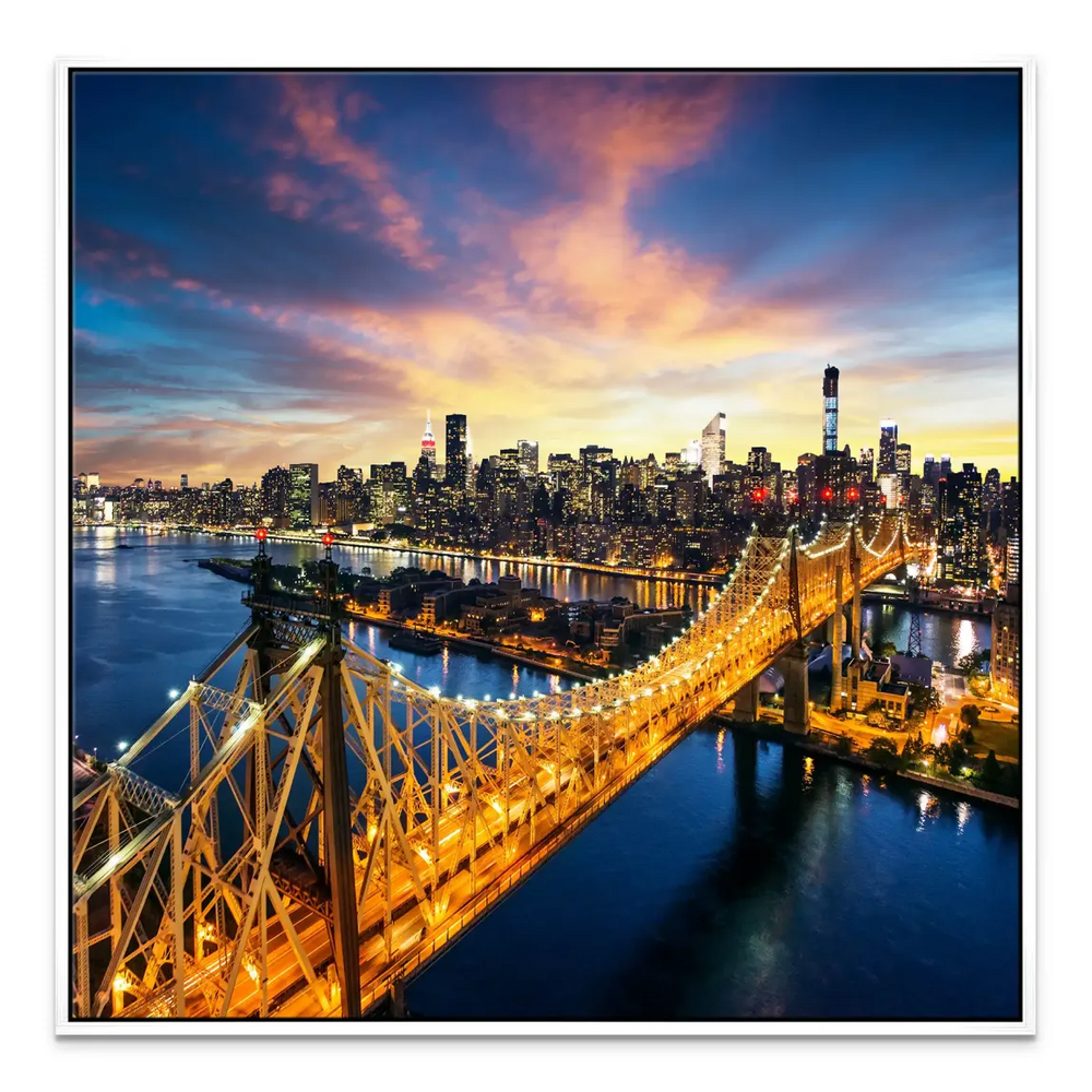 Manhattan panorama canvas wall art ideal for contemporary living rooms or offices.