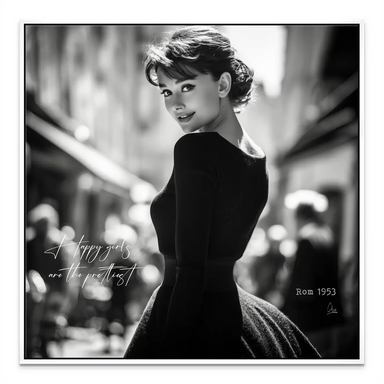 Iconic movie star wall art in monochrome
