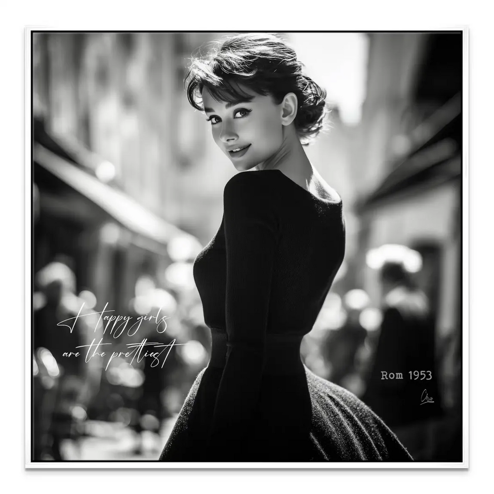 Iconic movie star wall art in monochrome