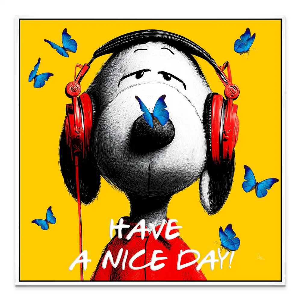 Snoopy Nice Day Canvas Wall Art - Pop Art Snoopy with Headphones - Image 8