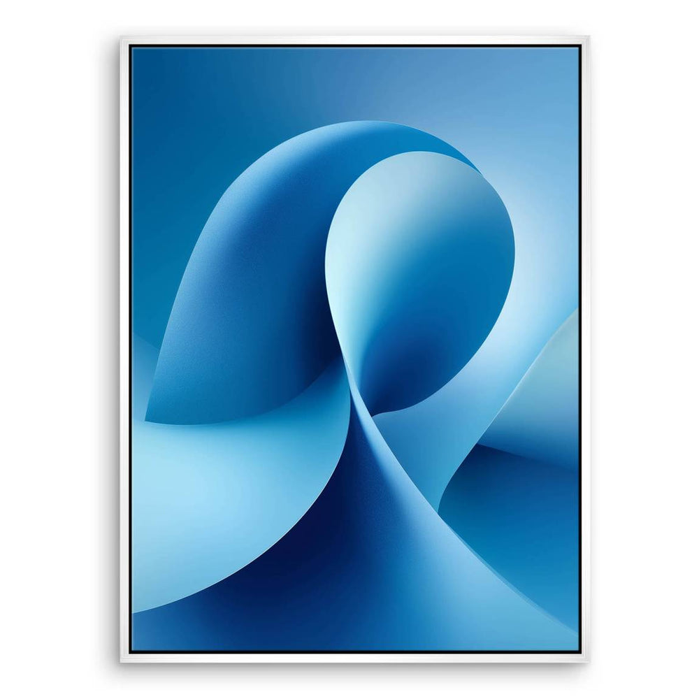 Elegant blue canvas painting with folded fabric feel