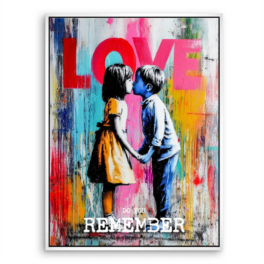 First Kiss Canvas Print Pop Graffiti Wall Art for Kids - Image 7