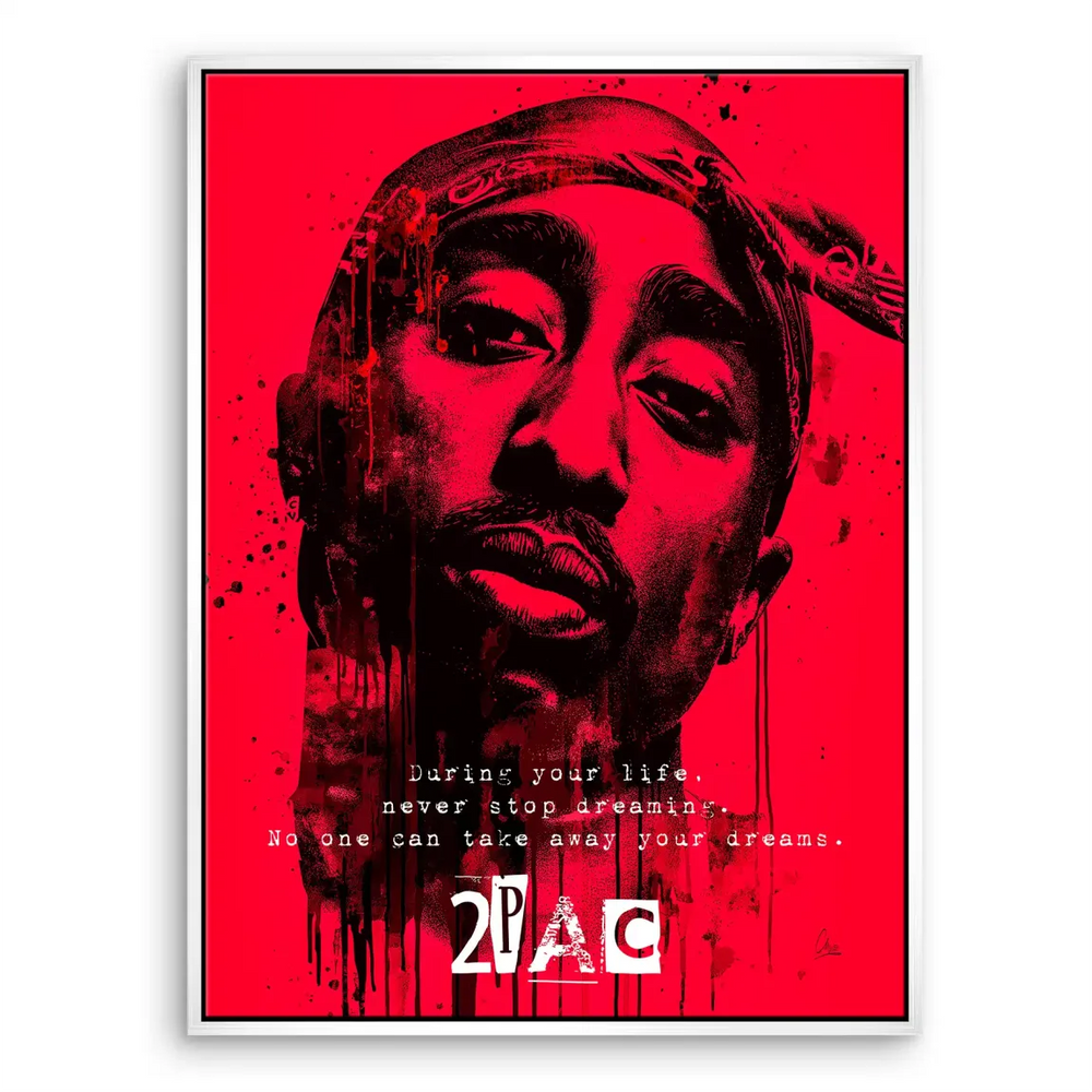 Red Legend Tupac Shakur Canvas Print - Pop Art Graffiti Wall Art - Image 8