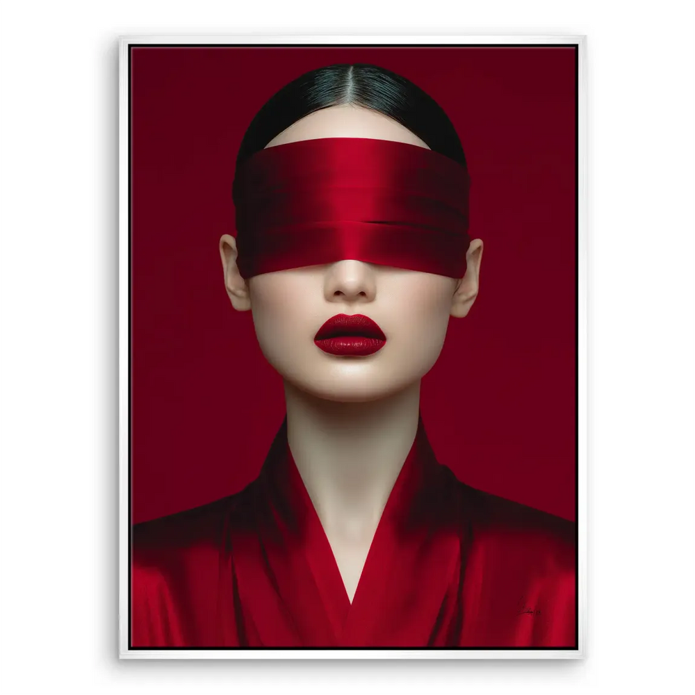 Bold red fashion canvas print for sophisticated interiors