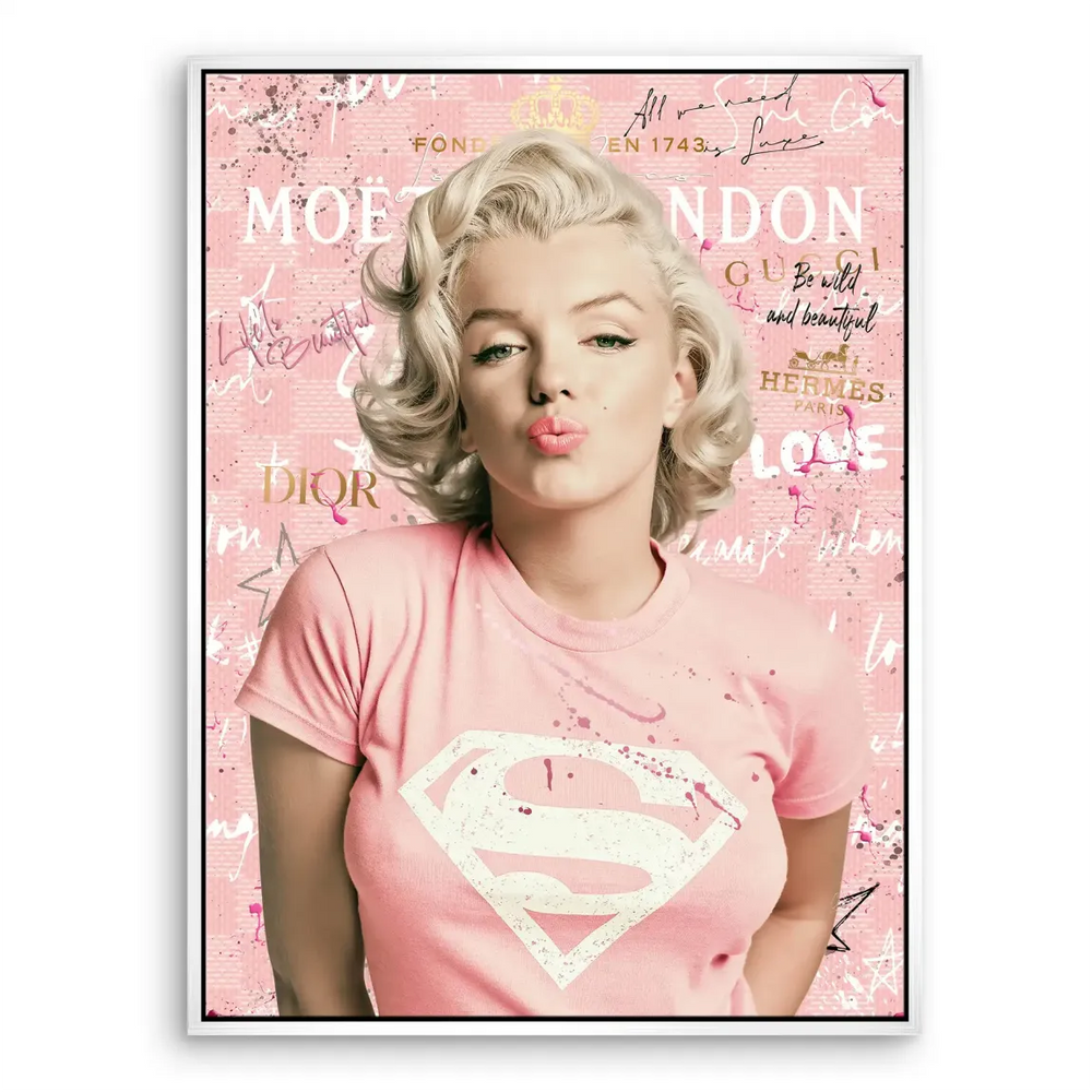 Bold wall art statement suitable for eclectic or glam decor themes.