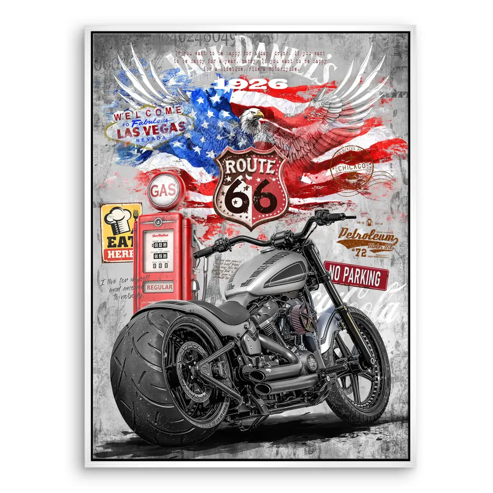 Harley Road Pop Art Canvas Print - Motorcycle Wall Art - Image 8