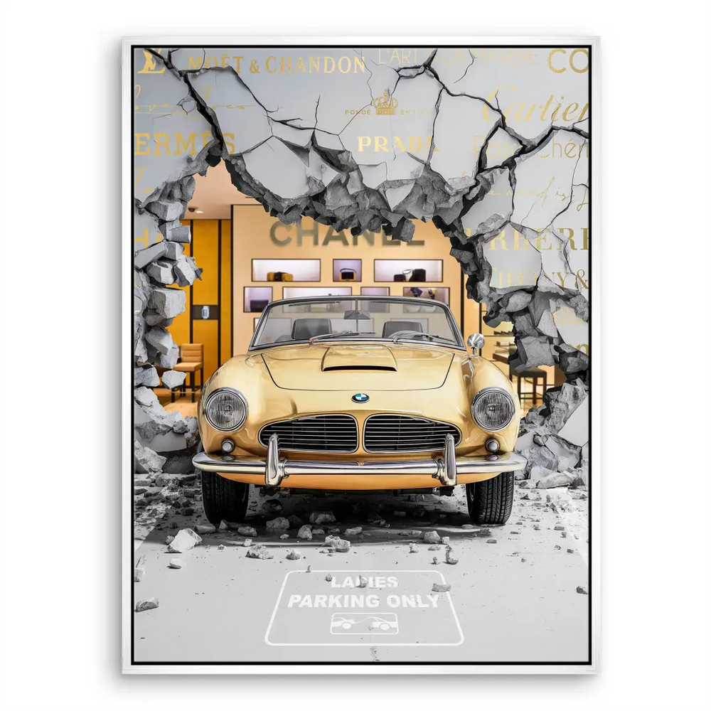 Luxury Shopping Canvas Art - BMW Meets Chanel Graffiti Pop Art - Image 6