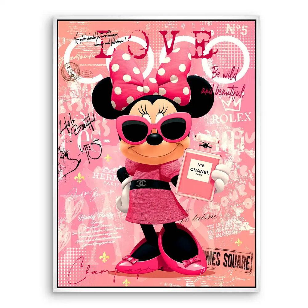 Minnie Mouse Pop Art Canvas - Chanel No. 5 Fashion Wall Art - Image 8