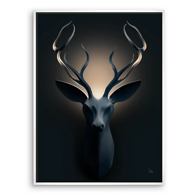 Symmetrical deer head canvas art for sophisticated interior decor