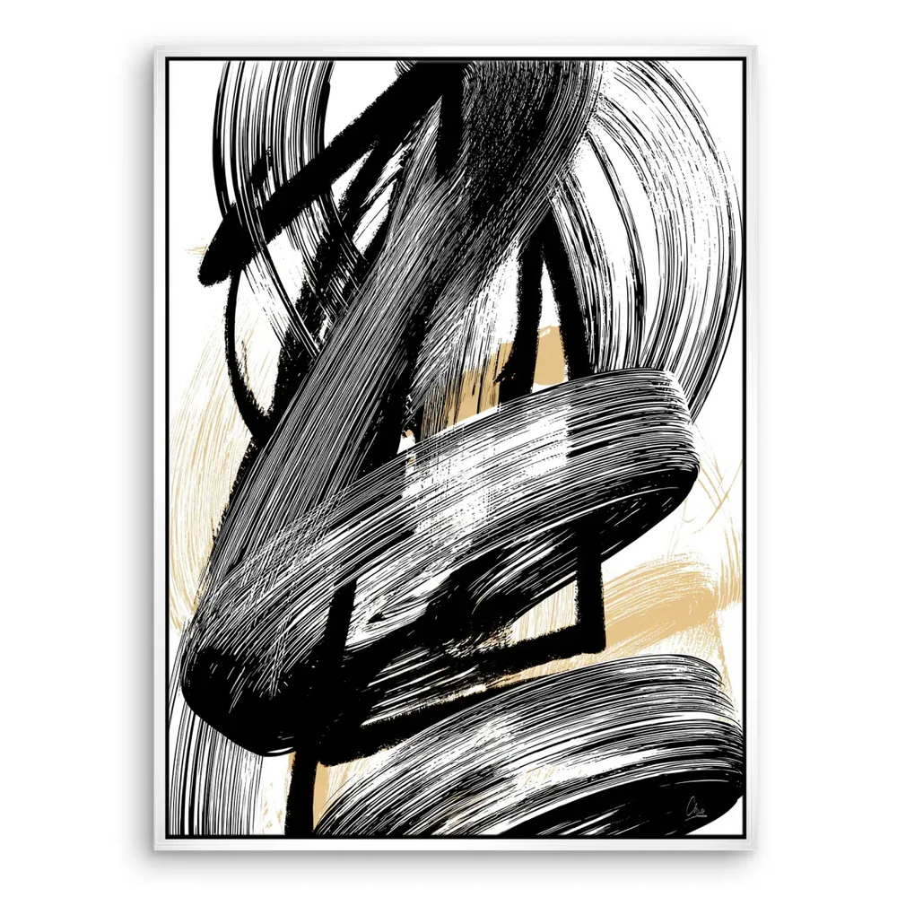 Black Motion Abstract Canvas Art - Bold Gestural Wall Art - Image 8