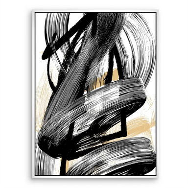 Black Motion Abstract Canvas Art - Bold Gestural Wall Art - Image 8