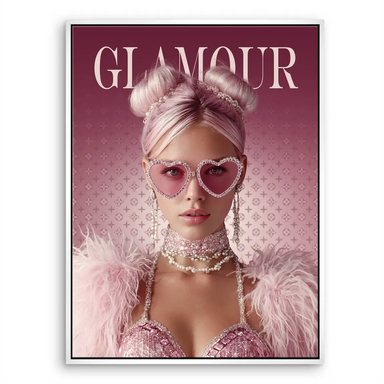 Stylish pink-themed artwork suitable for modern, glamorous interior decor.