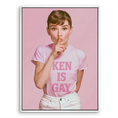 Audrey Hepburn Ken is Gay Pop Art Canvas Wall Art - Image 8