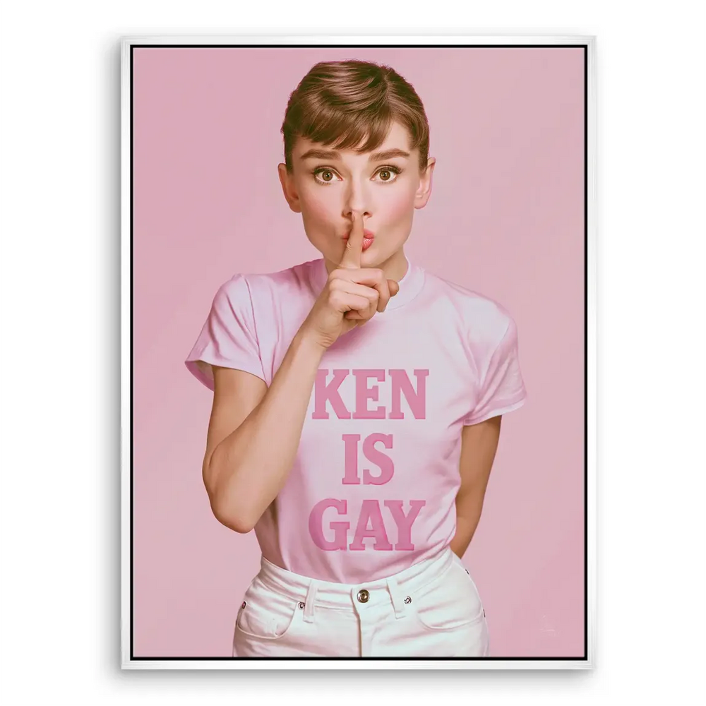 Audrey Hepburn Ken is Gay Pop Art Canvas Wall Art - Image 8