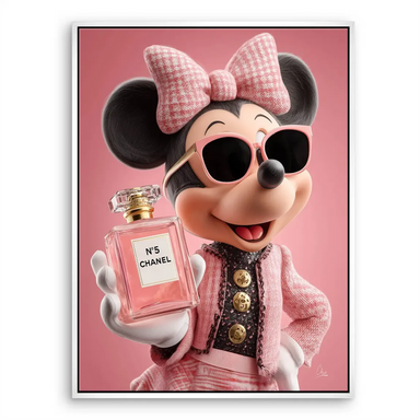 Vibrant Minnie Mouse canvas for teen rooms and modern living spaces, blending fashion and pop art.