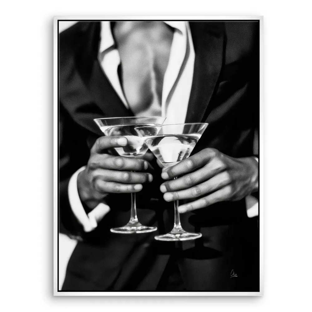 Stylish gentleman wall art with a classic cocktail moment