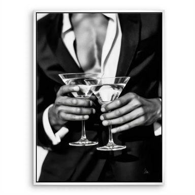 Stylish gentleman wall art with a classic cocktail moment