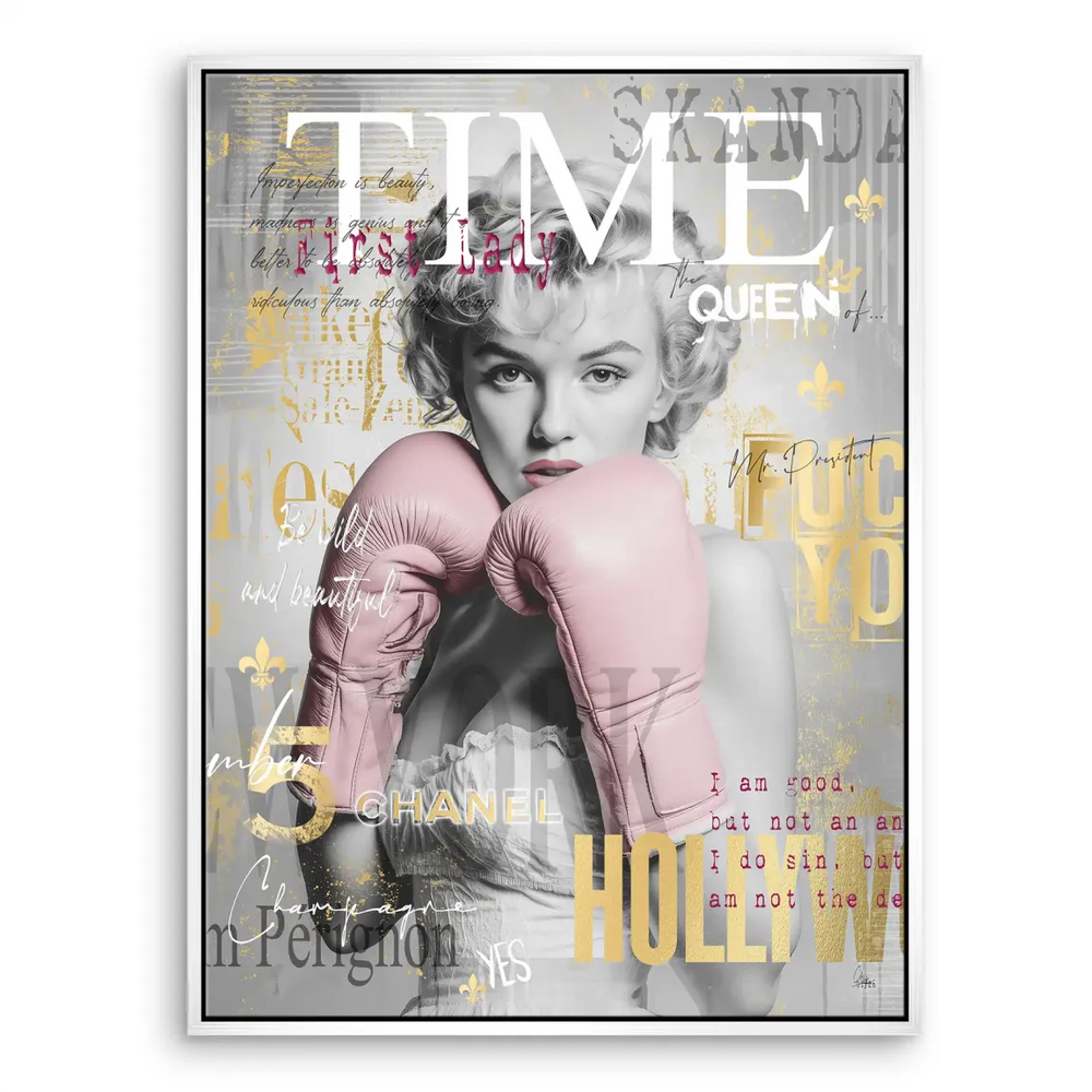 Marilyn Monroe Champ Pop Art Canvas Print - Bold Pink Boxing Glam - Image 8